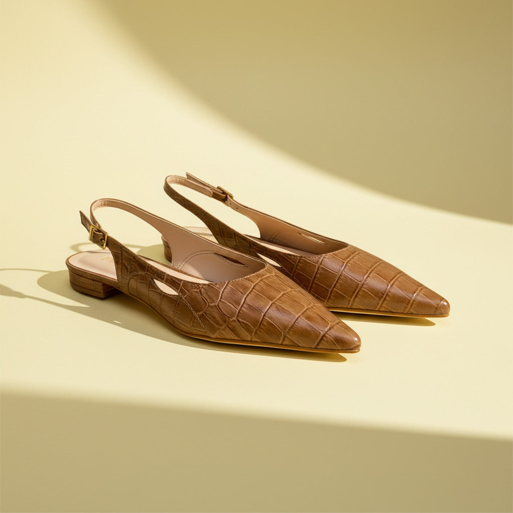 Flat Marilyn Croco Caramel