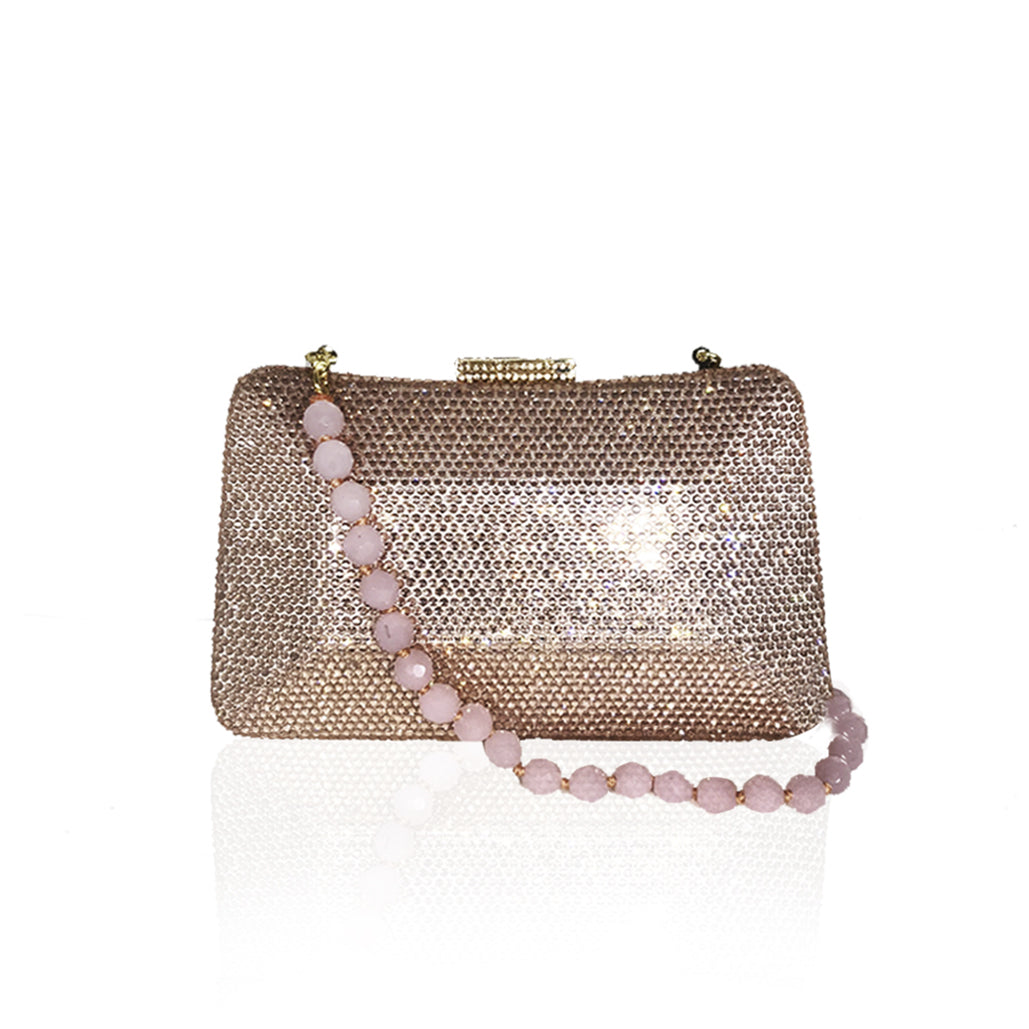 Clutch SERPUI de cristais rose Mirela Peach