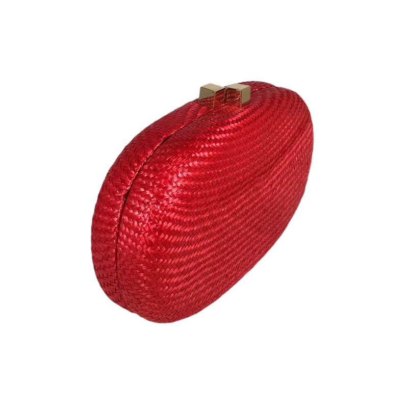Clutch Oval SERPUI de Palha Vermelha Olivine Red